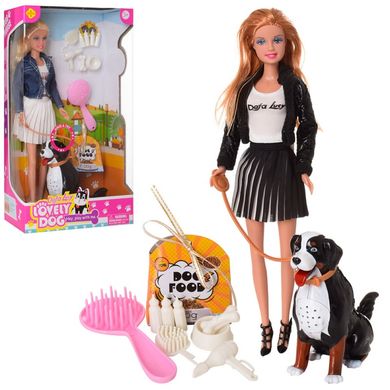 Фото товара - Кукла - девушка - с породистой собакой и аксессуарами, Defa 8428