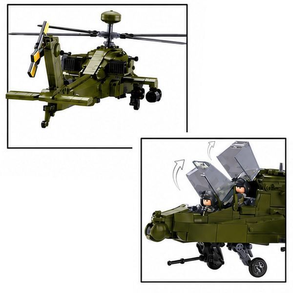 Конструктор військовий вертоліт Apache - 734 деталі - Sluban M38-B1536 - зображення