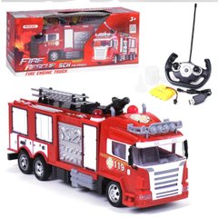 Спецтехника - фото Пожежна машина зі світловими і звуковими ефектами, стріляє водою, 666-192NA  - замовити за низькою ціною Спецтехника в інтернет магазині іграшок Сончік