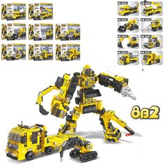 Конструкторы машины, транспорт - фото Конструктор набор строительной техники 8 в 2 - с роботом или тягачом