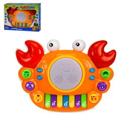 Телефончики, свето-музыкальные игрушки - фото Музична іграшка - Піаніно для малюків із кнопками - голосами тварин - крабик