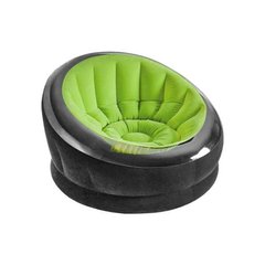 Фото- INTEX  66581 Надувная мебель кресло с велюровым покрытием - черно-зеленый цвет в категории Надувная мебель