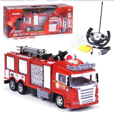 Фото товара - Пожарная машина со световыми и звуковыми эффектами, стреляет водой,  666-192NA