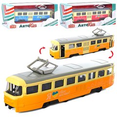 Іграшка трамвай - модель із маштабом 1:70, металевий корпус та інерційний інерційний, Limo Toy M 5660
