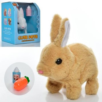 933-2E  - Іграшковий кролик завдовжки 15 см зі звуковими ефектами, вміє стрибати