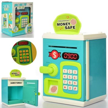 6161 - Скарбничка сейф з сенсором для пальця, може приймати монети і купюри