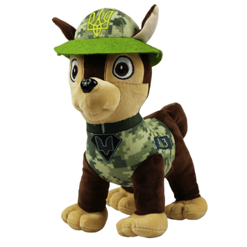00114-725 - М'яка іграшка собачка Гонщик із Щенячий патруль у камуфляжному, патріотичному одязі