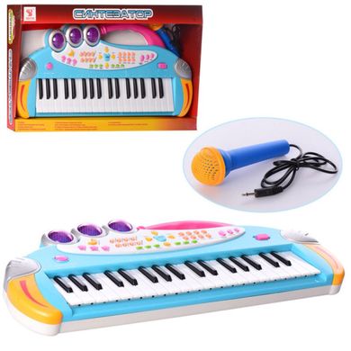 Синтезатор Детский музыкальный центр, 37 клавиш, 16 инструментов, 16 ритмов, запись, микрофон, SD3726,  SD3726 б