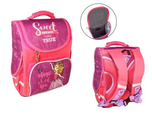 Фото товару Ранець (шкільний рюкзак на 1-3 клас) - для дівчинки - фея та з позитивним написом,  988866