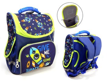 988940 - Ранець (шкільний рюкзак на 1-3 клас) - для хлопчика - ракета на тлі космосу