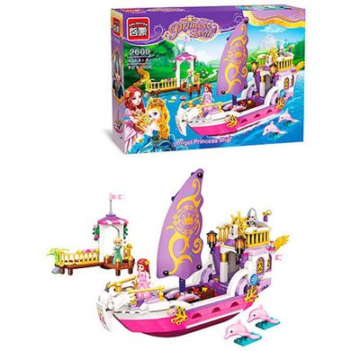 Конструктор для девочки Qman Розовая серия типа френдс Friends - Корабль принцессы, копия лего 2609 Q