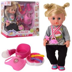 Фото товара - Пупс кукла с волосами и аксессуарами, девочка, со звуковыми эффектами,  8282