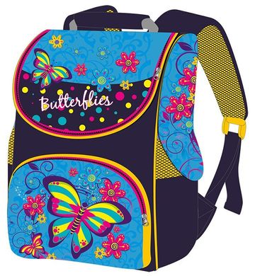 Фото товара - Ранец (рюкзак) - короб ортопедический для девочки - Бабочки, размер Smile 988630,  988630