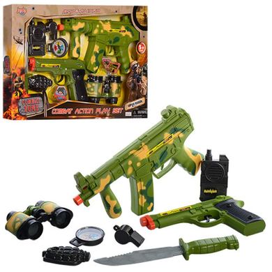 Фото товара - Игровой военный набор для детей (Спецназ), с автоматом и рацией и игрушечным пистолетом,  8629