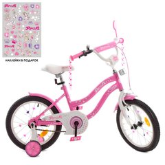 - фото Детский двухколесный велосипед PROFI 16 дюймов для девочки Star розовый