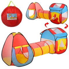 Дитячі намети - фото Ігровий Намет для дітей, з тунелем та двома будиночками  - замовити за низькою ціною Дитячі намети в інтернет магазині іграшок Сончік