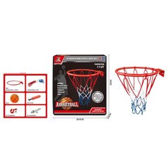 Баскетбол, м'ячі та набори - фото Металеве баскетбольне кільце з сіткою та м'ячиком - діаметр 25 см  - замовити за низькою ціною Баскетбол, м'ячі та набори в інтернет магазині іграшок Сончік