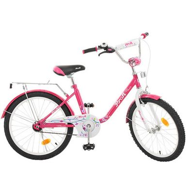 Фото товара - Детский двухколесный велосипед для девочки PROFI 20 дюймов розовый (малиновый) Flower, L2082 ,  L2082