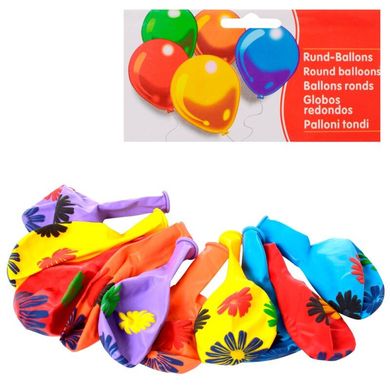 Фото товара - Набор надувных шариков (10 шт.), с рисунком, 13 см, MET10013,  MET10013