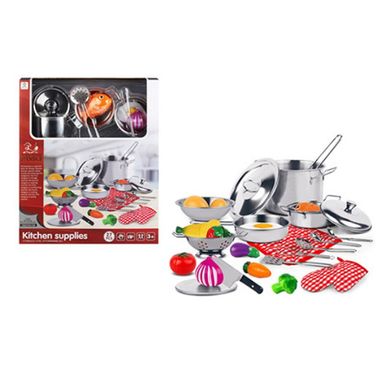 Фото товара - Набор игрушечной металлической посуды - 25 предметов,  988-C19