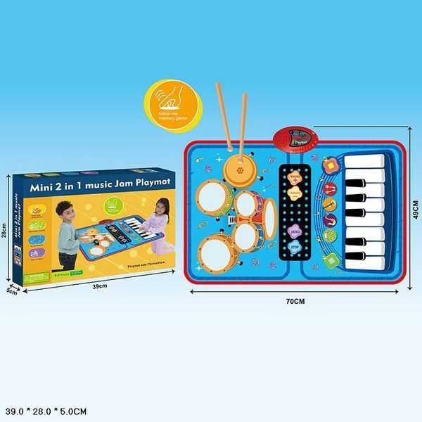 Музичний килимок  2 у 1 - барабани + піаніно  - Limo Toy A7-2061 - зображення