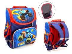 Фото товара - Ранец (школьный рюкзак на 1-3 класс) - для мальчика - машинка - внедорожник,  988920