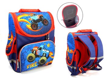 988920 - Ранець (шкільний рюкзак на 1-3 клас) - для хлопчика - машинка - позашляховик