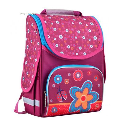 Фото товара - Ранец (рюкзак) - каркасный школьный для девочки розовый - Цветы, PG-11 Flowers red, Smart 554456, 1 Вересня 554456