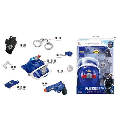 Фото товара - Полицейская каска в наборе с рацией и наручниками, p008,  p008