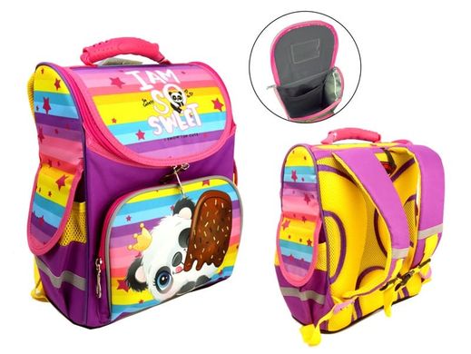 Фото товару Ранець (шкільний рюкзак на 1-3 клас) - для дівчинки - панда з морозивом,  988871