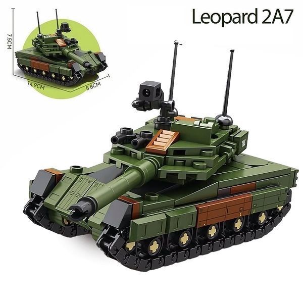 Модель танка - конструктор колекційний - реальний німецький танк Leopard- 261 деталей - Kids Bricks  KB 2018 A - зображення