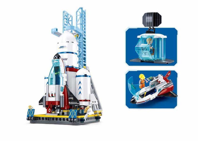 Космический шатл + фигурки космонавтов, + лунаход -  Sluban M38-B1199 - изображение