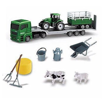 798-A245 - Набір для гри у фермера - трейлер, тварини, трактор, садовий інвентар, трактор