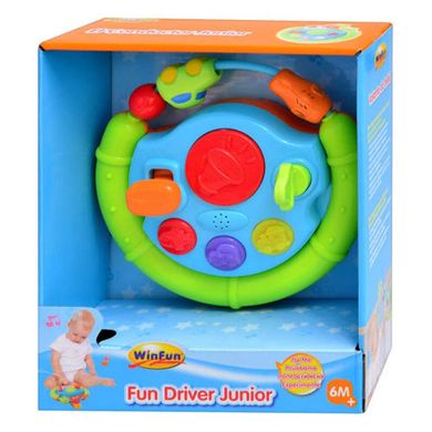 Фото товара - Детский руль Развивающая игрушка Автотренажер для малышей, со съемной коробкой передач, муз, свет, WinFun 0705,  0705-NL