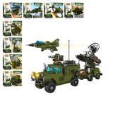 Набор конструкторов - Военные машины + сборка броневика с ракетной установкой и самолетом -  Kids Bricks   KB 172 @ - изображение