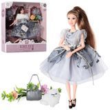 Шарнирная Кукла Эмилия с собачкой, букетом и сумочкой -  Limo Toy M 4684 - изображение