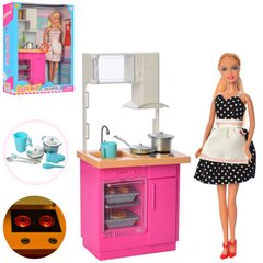 Куклы - фото Набор кукла и кухня | подсветка, посудка