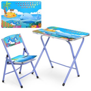 Bambi (Бамбі) A19-WHA  - Набір дитячої складних меблів (столик, стільчик) - з китом і морем