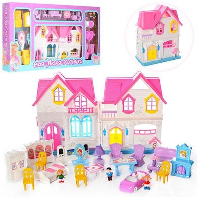 Фото-  WD-921B-E Ігровий набір Будиночок для ляльок з ляльками, меблі, звук, світло, 2 види у категорії Будиночки, меблі для ляльок