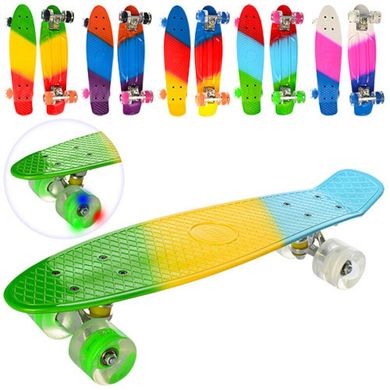 Скейт Дитячий Пенні борд (Penny Board), 57-14,5 см, колеса світяться, алюм. підвіска, колеса ПУ, Profi MS 0746 - 5