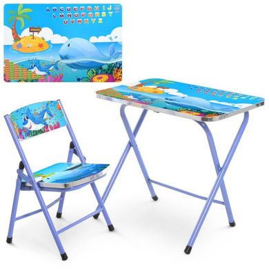 Фото товару Набір дитячої складних меблів (столик, стільчик) - з китом і морем, Bambi (Бамбі) A19-WHA