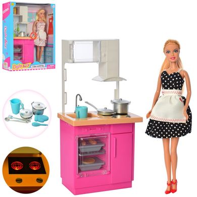 Фото товару Набір лялька і кухня | підсвічування, посудка, Defa 8439