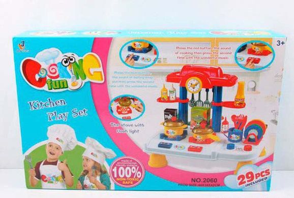 2060 - Детская Кухня игровой набор "Веселая кухня" 29 элементов, звук, свет, 44 x 34 x 42 см, 2060