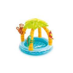 Фото- INTEX 58417 Дитячий надувний басейн із навісом, для малюків від 1 року - джунглі у категорії Надувні басейни