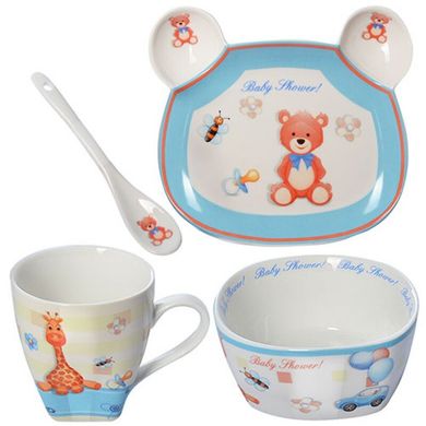 Набор детской керамической посуды мишка, жираф, машинка, B26699