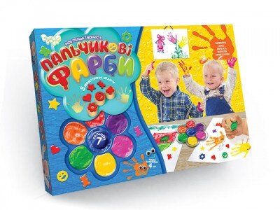 Фото товара - Пальчиковые краски - развлекательные игрушки 7 цветов производство Украина, Danko Toys РК-01-02