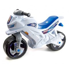 Мотоцикл (біло-синій) для катання на тему поліції - транспорт для малюка, Оріон 501 pol