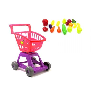 Детская игровая тележка с продуктами, игра супермаркет, тележка с корзиной для катания и игрушек, 693, Орион 693 orion pr