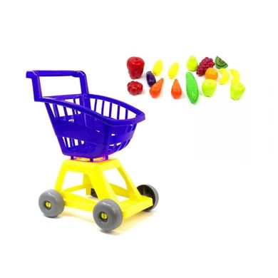 Фото товару Дитячий ігровий візок з продуктами, гра супермаркет, візок з кошиком для катання і іграшок, 693, Оріон 693 orion pr
