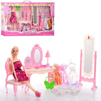 Фото-  589-6 Лялька ігровий набір з нарядами, меблі, аксесуари, в коробці 66,5-33,5-9 см у категорії Ляльки